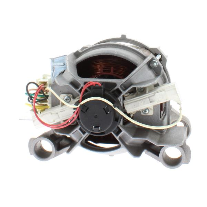 Bauknecht Motor UOZ112G63/1400/EU, original Ersatzteil, geöffneter Motor mit Kabelanschlüssen und Gehäuse.