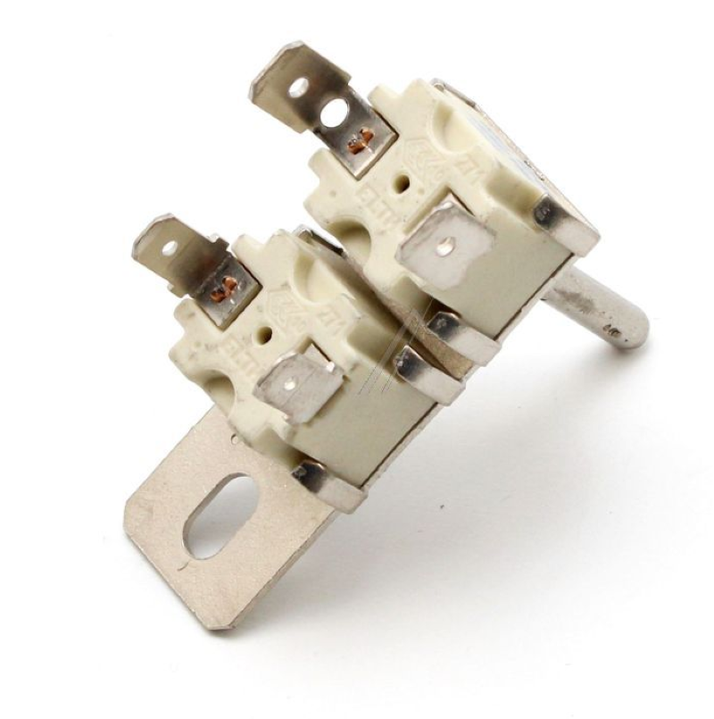 Bauknecht Thermostat mit Doppelprobe, Original C00861954, für Heizgeräte und Haushaltsgeräte, sichtbarer Thermostat und Kabel.