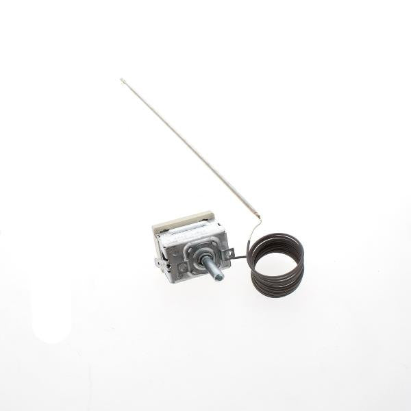 Original Bauknecht Thermostat 480121100077 für Waschmaschinen, mit sichtbaren Anschlussklemmen und Gehäuse.