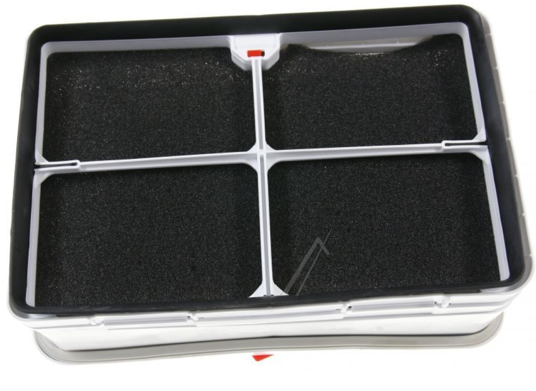 Beko Filter-Schublade 2977430200, Küchenfilter für Geschirrspüler, klare Ansicht der Filtereinheit in der Schublade