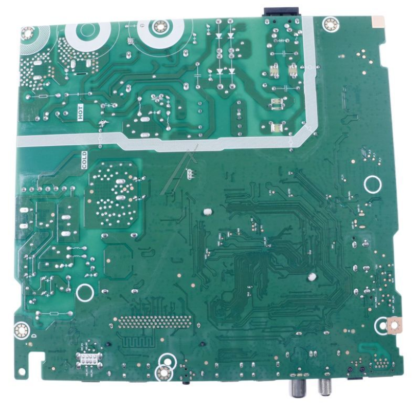 Original Gorenje Mainboard 55A51HEVS(0002) HT402873, sichtbare Leiterplatten und Anschlussstecker auf der Elektronikplatine