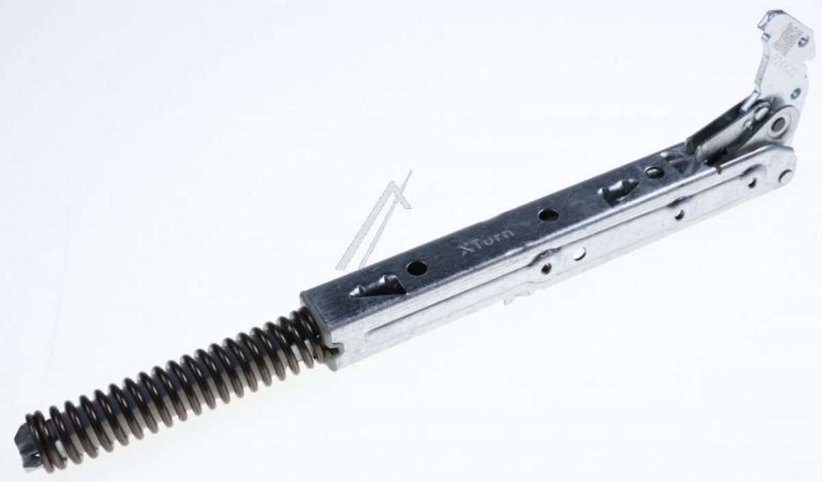 Gorenje Single-Schaft-Scharnier 824621, original, für Küchenschränke, aus Metall, zeigt das Scharnier in montiertem Zustand