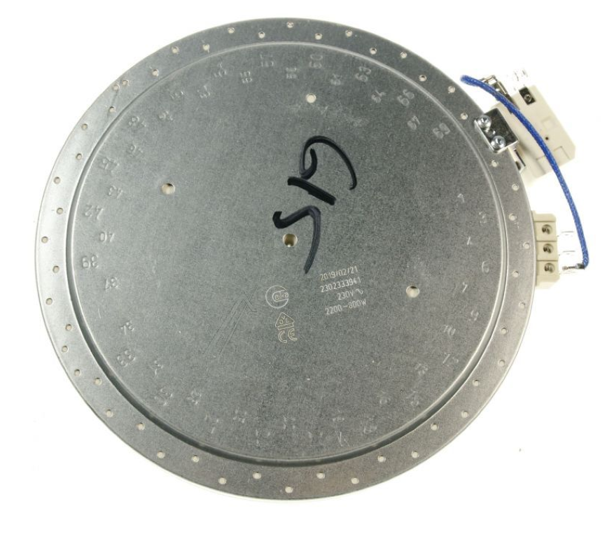Gorenje Strahlenheizung 651615, original, zeigt die Heizplatte mit Heizstäben und Bedienfeld in einem modernen Design