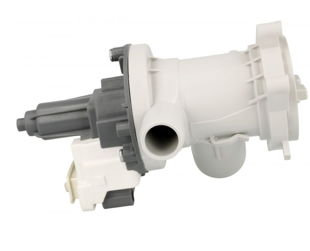 Hisense Ablaufpumpe HK2023492 für Waschmaschine, original Ersatzteil, zeigt die Pumpe und Anschlussdetails.