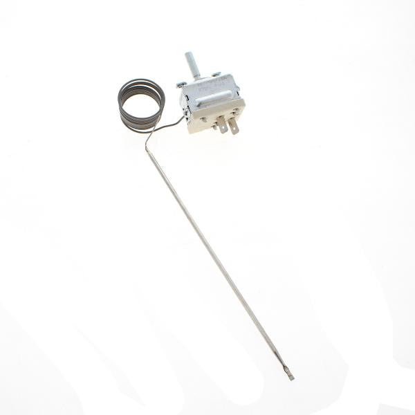 Original Bauknecht Thermostat 480121100077, passend für Whirlpool und Indesit, zeigt das Gerät mit Kabelanschluss.