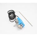 Original Bauknecht Thermostat 480121100077, passend für Whirlpool und Indesit, mit Steuerknopf und Kabel, auf weißem Hintergrund.