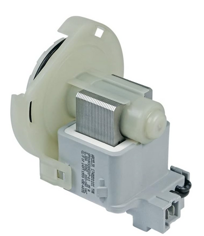Beko Original Ablaufpumpe für Waschmaschine, zeigt die Pumpe mit Schläuchen und Anschluss, Modell 1748200100