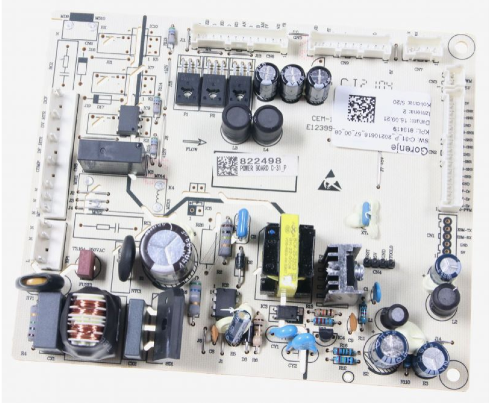 Gorenje POWER BOARD C-31_P HZF 200 C6 ASSY, elektronische Platine mit Komponenten, auf Leiterplatte montiert