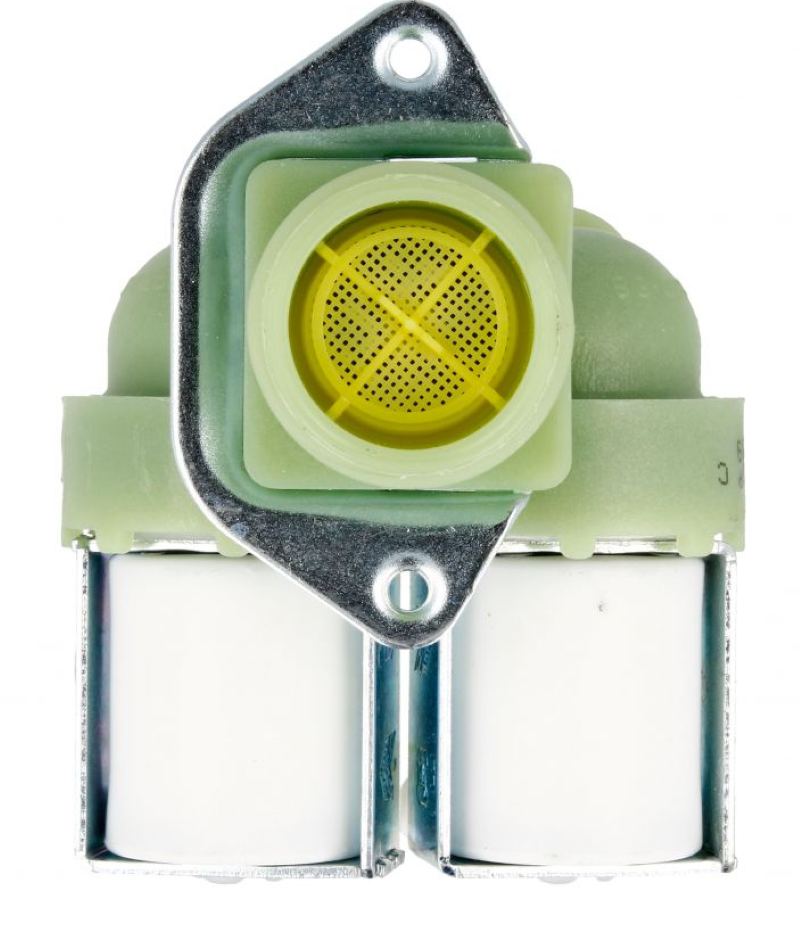 Gorenje Elektroventil doppelt, original AXW-587559, sichtbar mit Anschlussstücken und Metallgehäuse, für Haushaltsgeräte.