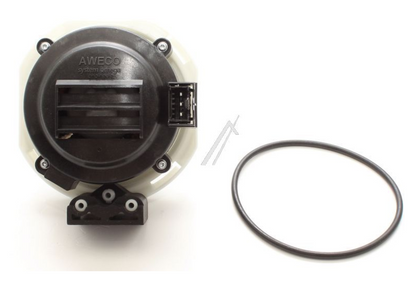 Bauknecht C00861866 Umwälzpumpe Kit BLDC AWECO+ DIC, Original, für Waschmaschinen, technische Ansicht der Pumpe und Komponenten