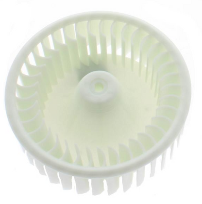 Originales Beko Lüfterrad C00869331 für Bauknecht Waschmaschine, sichtbar mit Lüfterflügel und Metallgehäuse.
