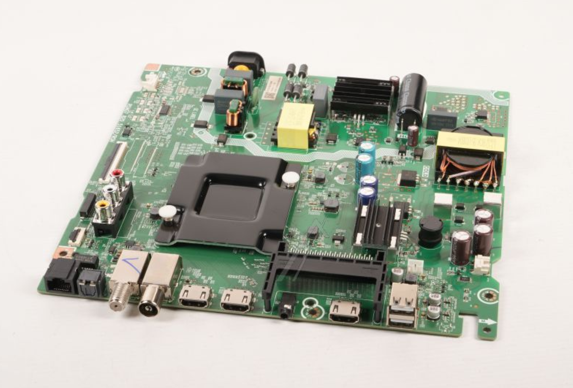 Original Hisense Hauptplatine für 55E70QEVS, große Komponenten, technische Ansicht, Elektronikreparatur, GERM HT434335