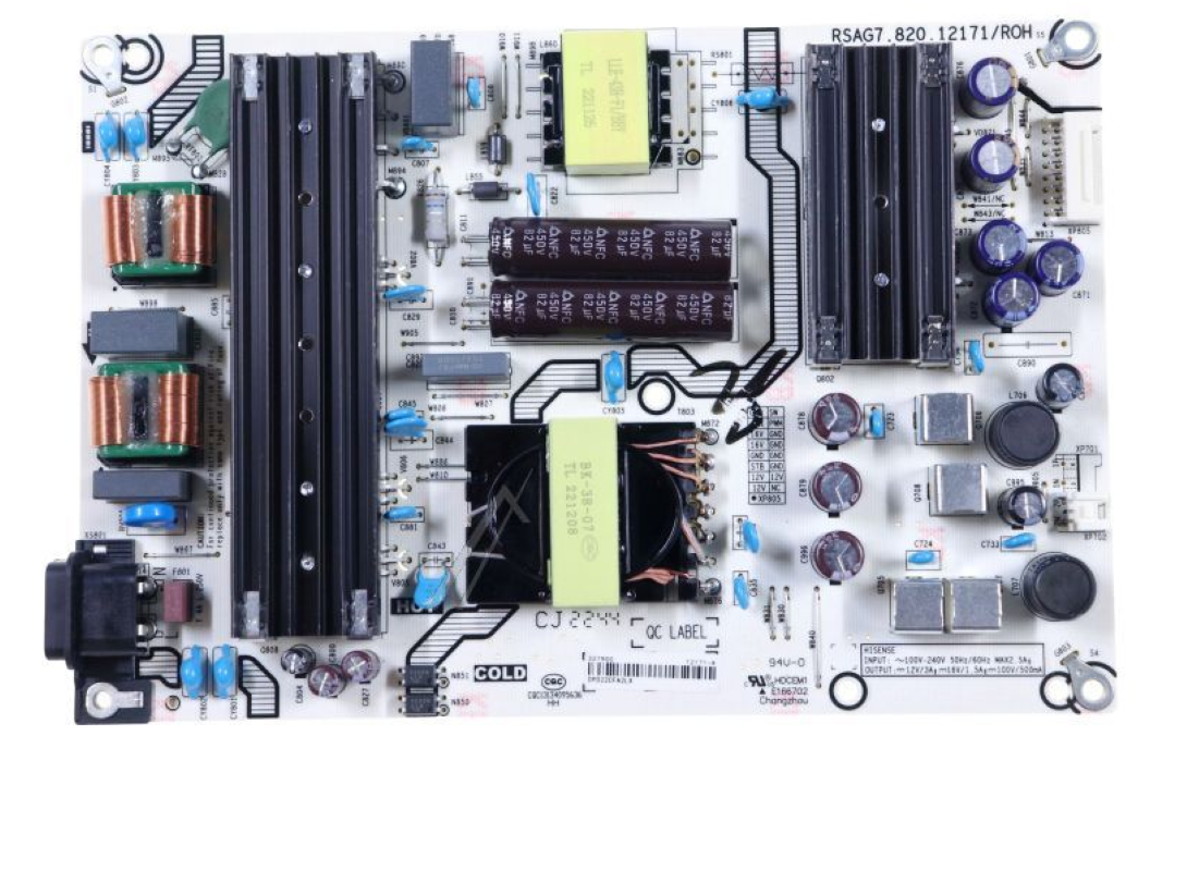 Original Hisense Gorenje Netzteilplatine RSAG2.908.12171-04 HT327900, elektronische Platine für Hisense Geräte, Nahaufnahme