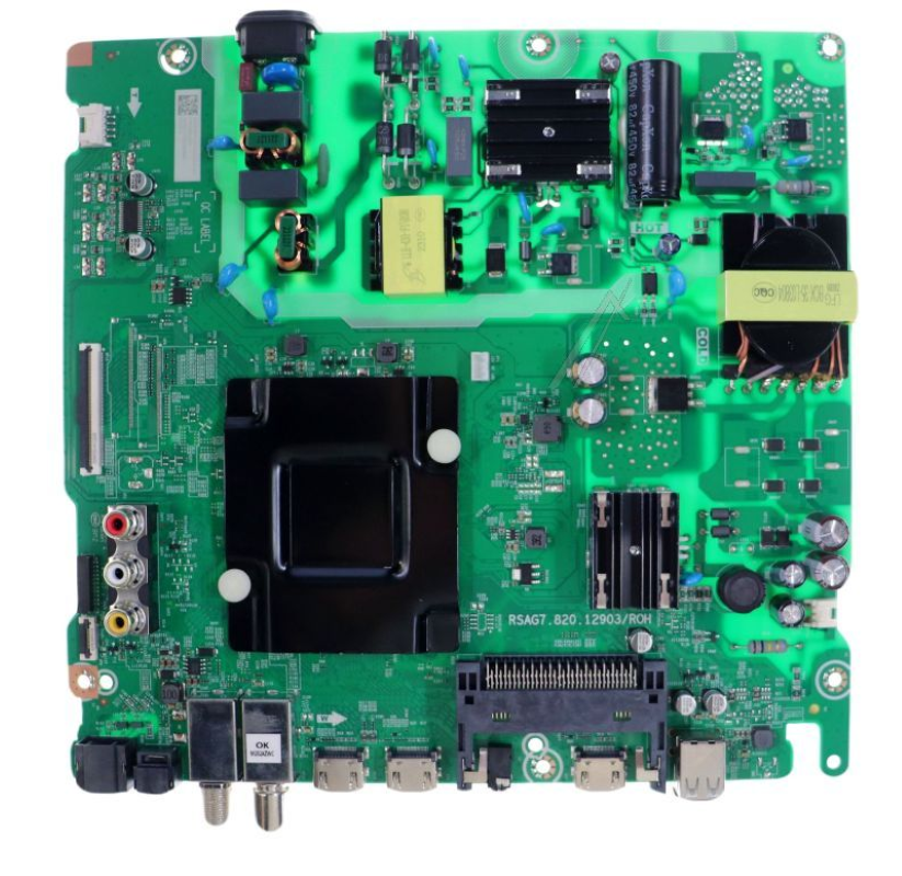 Originales Hisense Gorenje Mainboard 55A51HEVS HT340223, elektronische Platine für TV-Reparatur, sichtbar auf Screenshot.