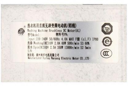Originaler Hisense Gorenje WDHX350FA bürstenloser DC-Motor HK2156400, Nahaufnahme des Motors in einer technischen Illustration