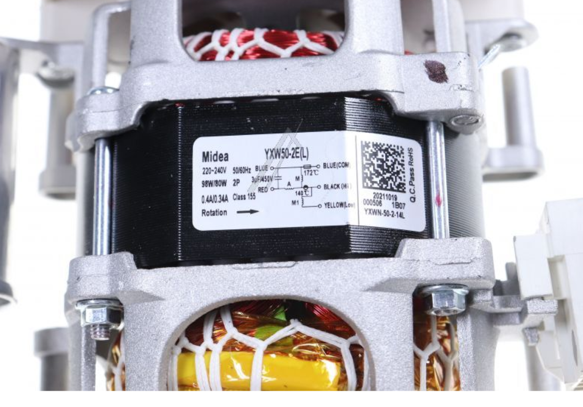 Hisense Gorenje YXW50-2E(L) Umwälzpumpe, original Ersatzteil, Nahaufnahme der Pumpe mit Modellnummer auf dem Produkt