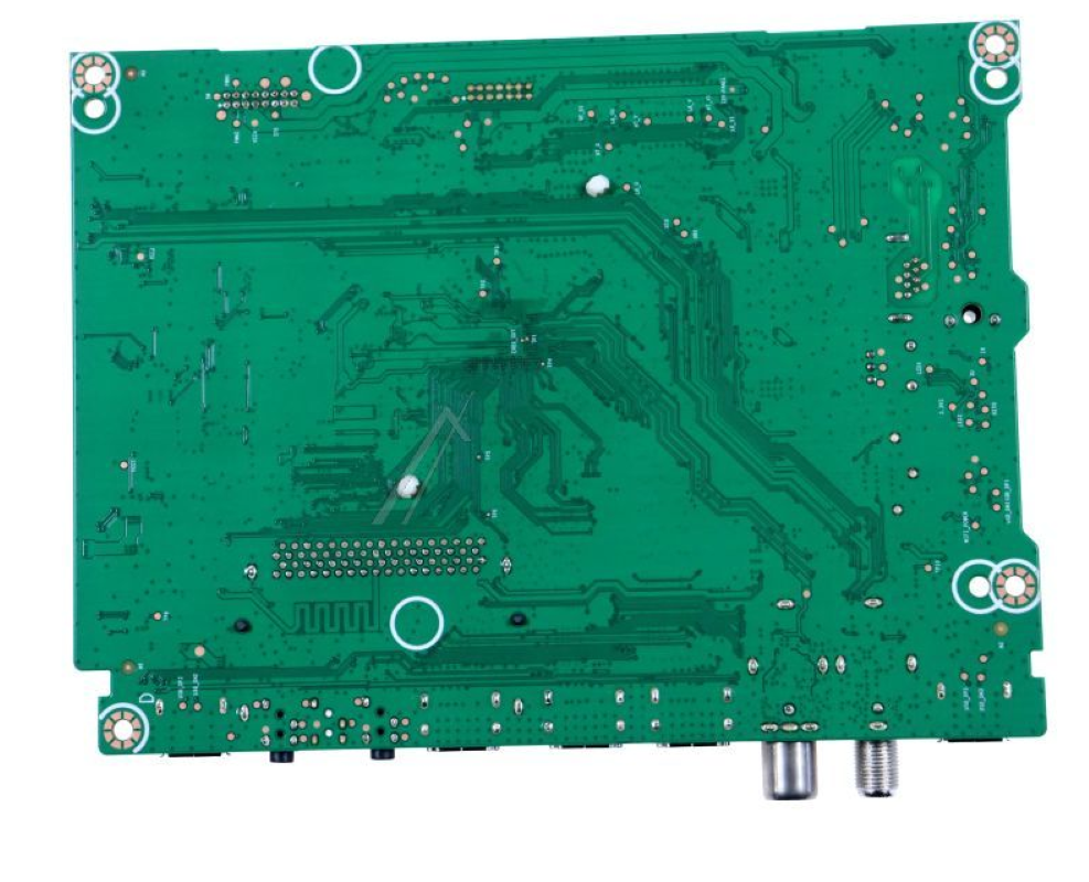 Originales Hisense Gorenje Mainboard 65A60GEVS HT343321 für Fernseher, zeigt die Platine mit Anschlusssteckern und Komponenten.