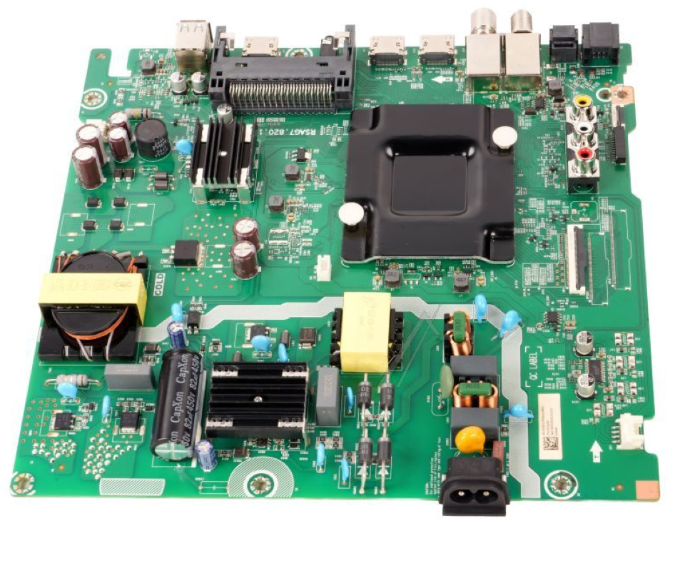Mainboard für Hisense Gorenje Modell 58A53FEVS(0010), elektronische Platine mit Anschlüssen und Komponenten.
