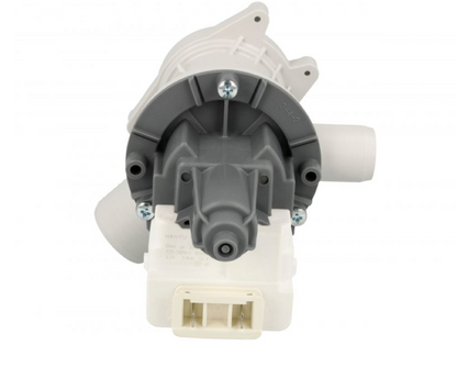 Original Hisense Abwasserpumpe HK2023492 für Waschmaschine, technische Ansicht der Pumpe in der Produktabbildung.