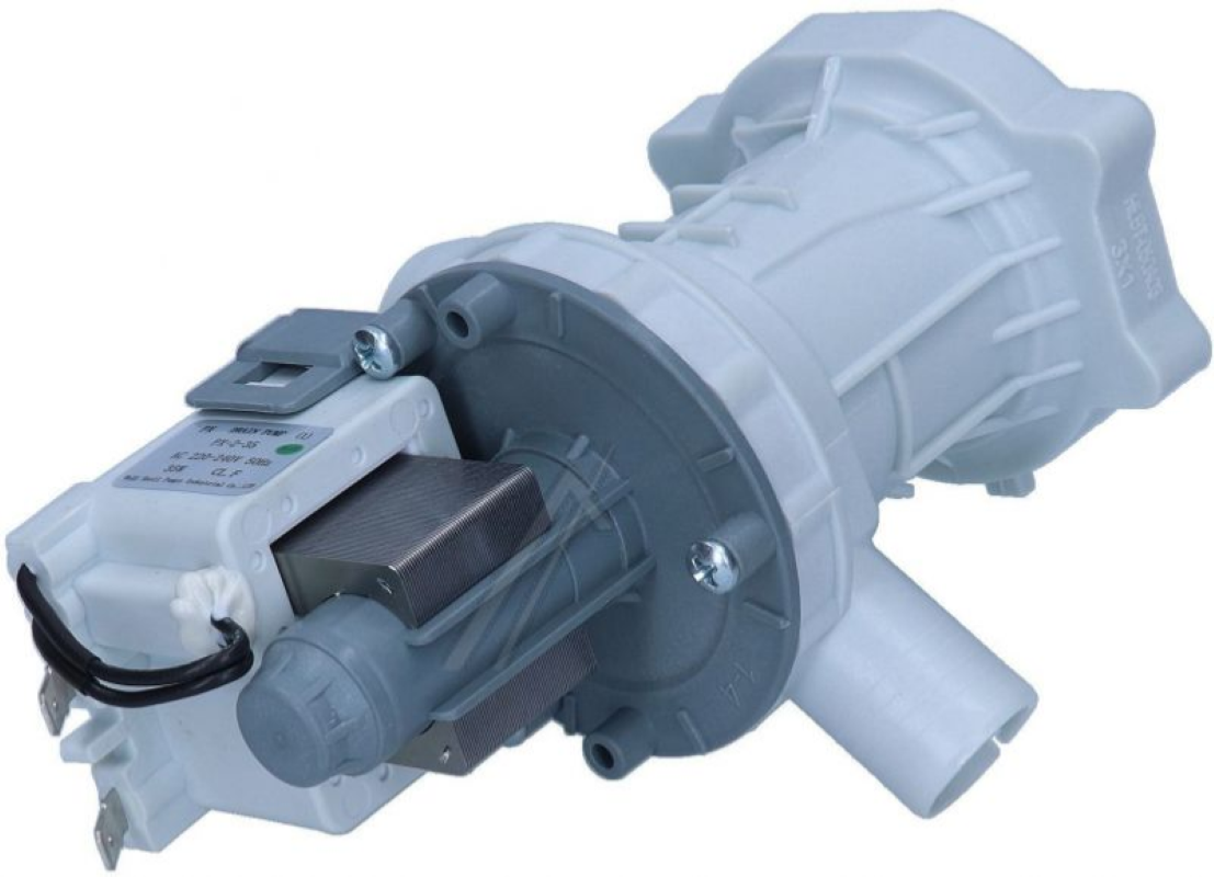 Midea TP-65-27-2-2 original drain pump, compact appliance part with detailed view of the pump component.