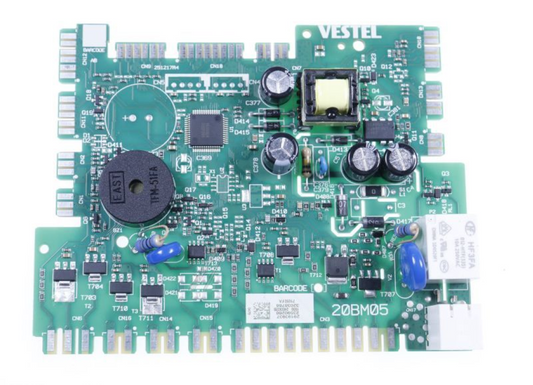 Vestel Platine Elektronikkarte VS25 22396907, originale elektronische Platine mit Komponenten, auf Screenshot sichtbar