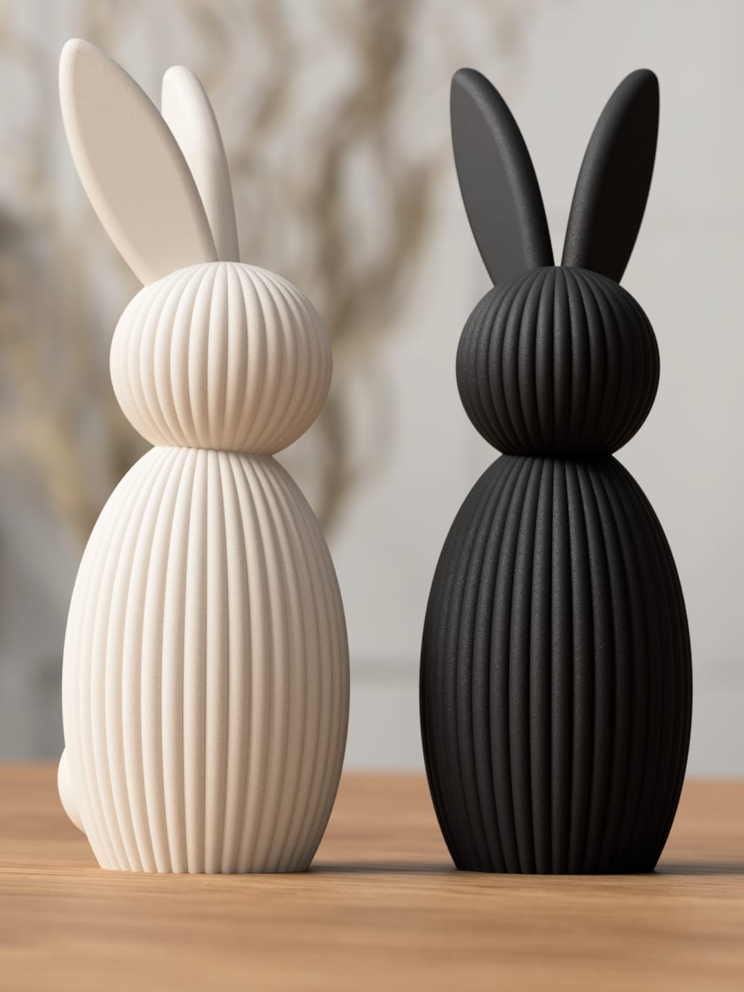 Grauer 3D-Druck Osterhase von MAI-Parts, Osterdekoration für Ostern, detailreiche Dekofigur für Osterfestlichkeiten