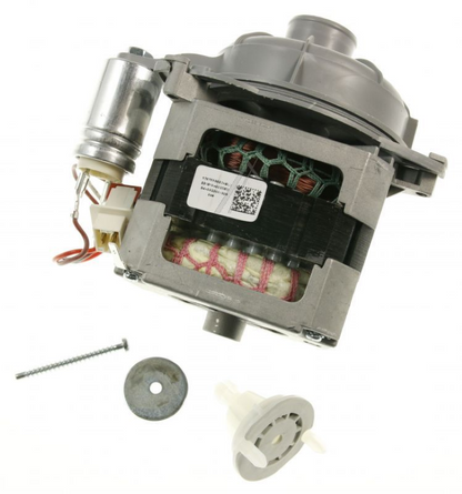 Bauknecht Motor Spray Pump C00865691, Haushaltsgerät Ersatzteil, Nahaufnahme des Pumpenmotors in Originalverpackung