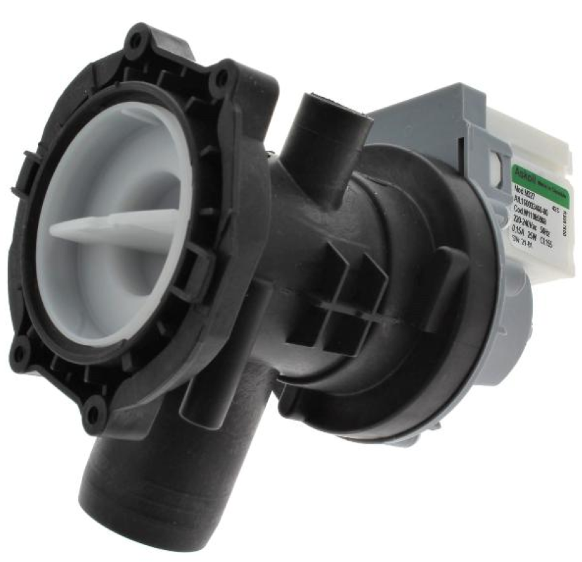 Bauknecht Ablaufpumpe 220-240V 50Hz, Flap, Modell C00517420, für Waschmaschine oder Geschirrspüler, in Aktion sichtbar