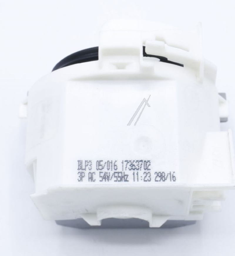 Bauknecht Beko 1736370200 BLDC Ablaufpumpe Gruppe C00872625, sichtbare Pumpe mit Schlauchanschlüssen und Kabelanschluss