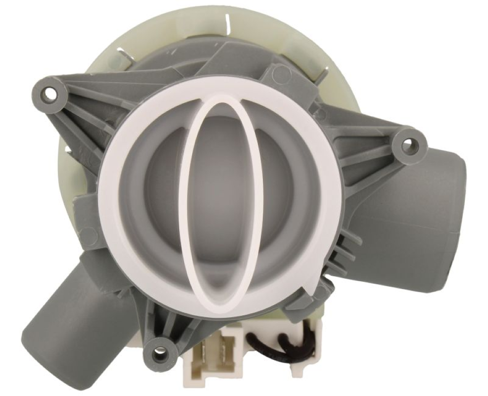 Original Bauknecht Beko Laugenpumpe mit Modellnummer 2840941500, für Waschmaschinen, sichtbar mit schwarzem Gehäuse