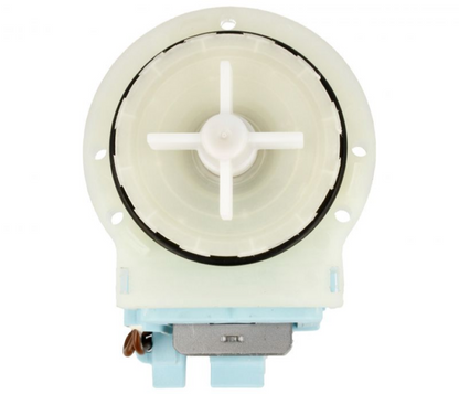 Originaler Bauknecht Beko Pumpenmotor C00865743, sichtbarer Blick auf das schwarze Elektromotor-Teil.
