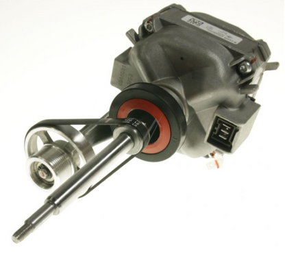 Originaler Bauknecht Beko Motor BLDC für Trockner, zeigt den schwarzen Motor mit Kabeln und Anschlussanschlüssen.