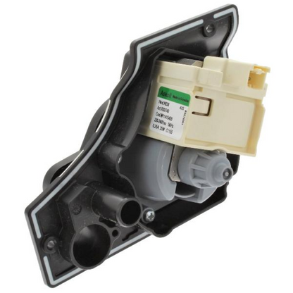 Original Bauknecht Beko Abwasspumpe SC NDP C00728086 für Waschmaschinen, sichtbar mit Anschluss und Filteröffnung