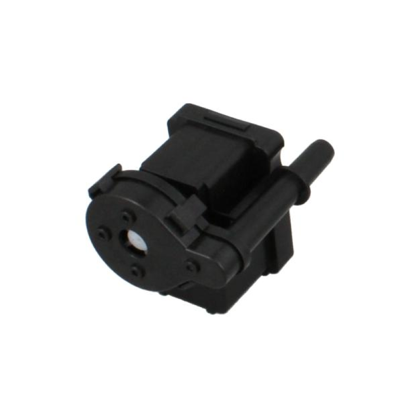 Originale Bauknecht Beko Kondensatpumpe C00869419 für Waschmaschinen, sichtbar mit schwarzem Gehäuse und Anschlussöffnungen