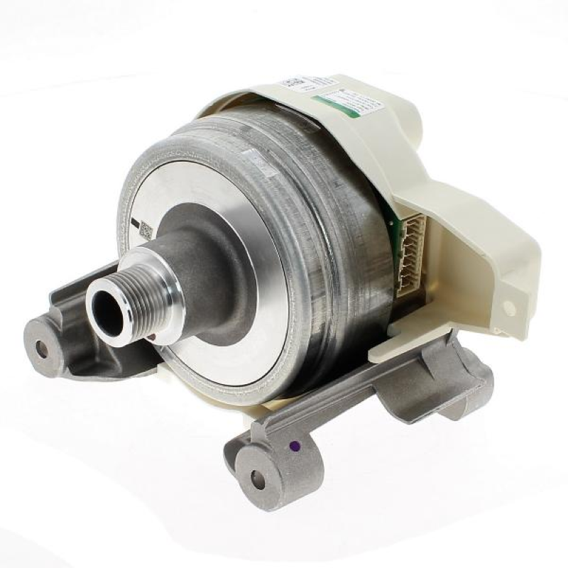 Bauknecht Beko Motor Askoll BPM H11xTL Hybrid, Ansicht des Motors mit sichtbaren Anschlusskabeln und Gehäuse.