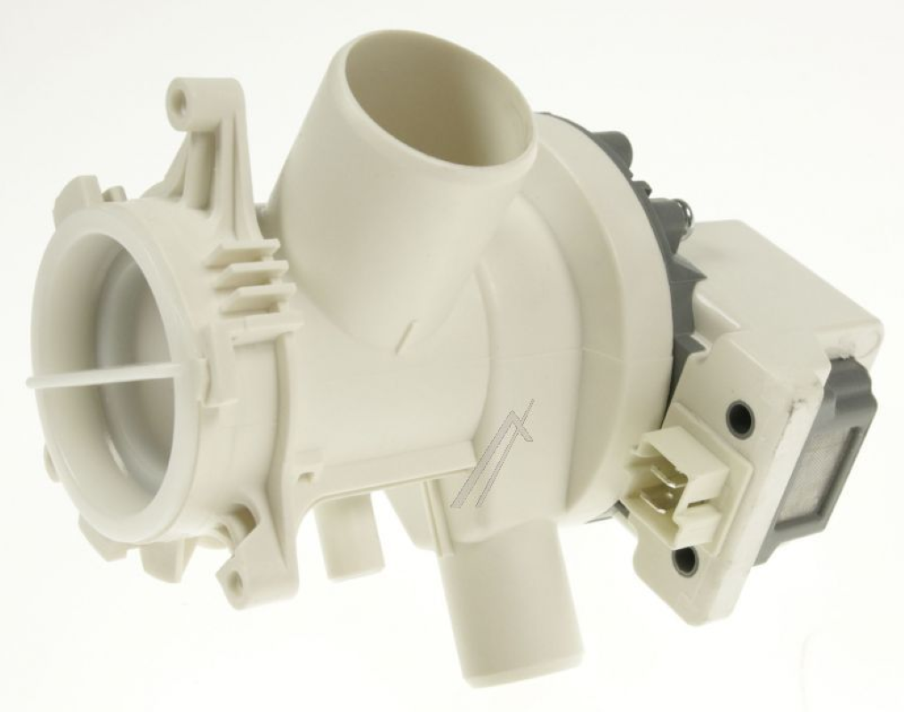 Bauknecht Beko Pumpen-Filter Baugruppe C00876093, Ansicht des Filters und Pumpen-Teils in neutralem Design