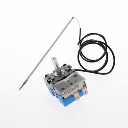 Original Bauknecht Beko Backofen-Thermostat C00376842, zeigt das Bauteil in der Verpackung auf einem weißen Hintergrund.
