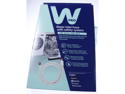 Bauknecht Wassereinlass-Sicherheitssystem, 2,5m, Original, flexible Wasserzulaufsicherung für Haushaltsgeräte