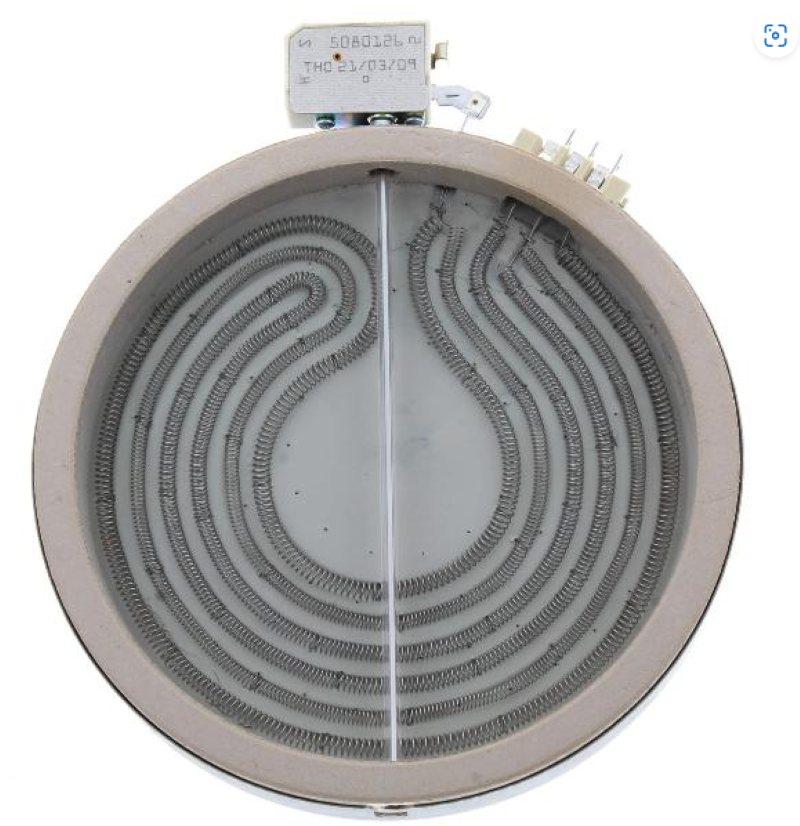 Bauknecht Kochplatte, 180mm, 1700W, Original C00327197, elektrische Kochplatte mit Heizspirale und Kontrollknöpfen