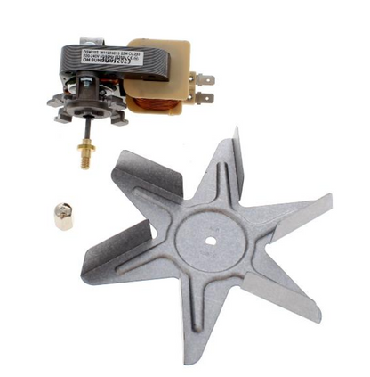 Original Bauknecht Lüftermotor C00398229 für Haushaltsgeräte, mit sichtbaren elektrischen Anschlüssen und Motorkern