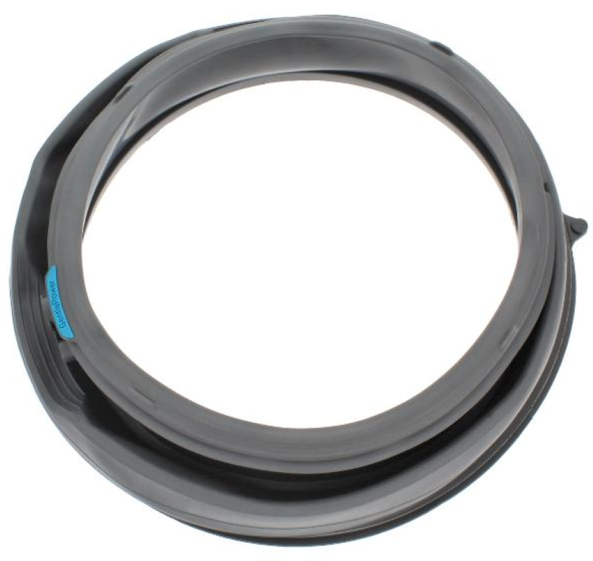 Bauknecht Manschette HA05G mit blauem Logo, passend für BK/HP Waschmaschinen, aus robustem Material, zeigt das Produkt in Nahaufnahme