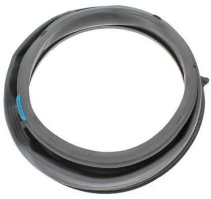 Bauknecht Manschette HA05G mit blauem Logo, passend für BK/HP Waschmaschinen, aus robustem Material, zeigt das Produkt in Nahaufnahme
