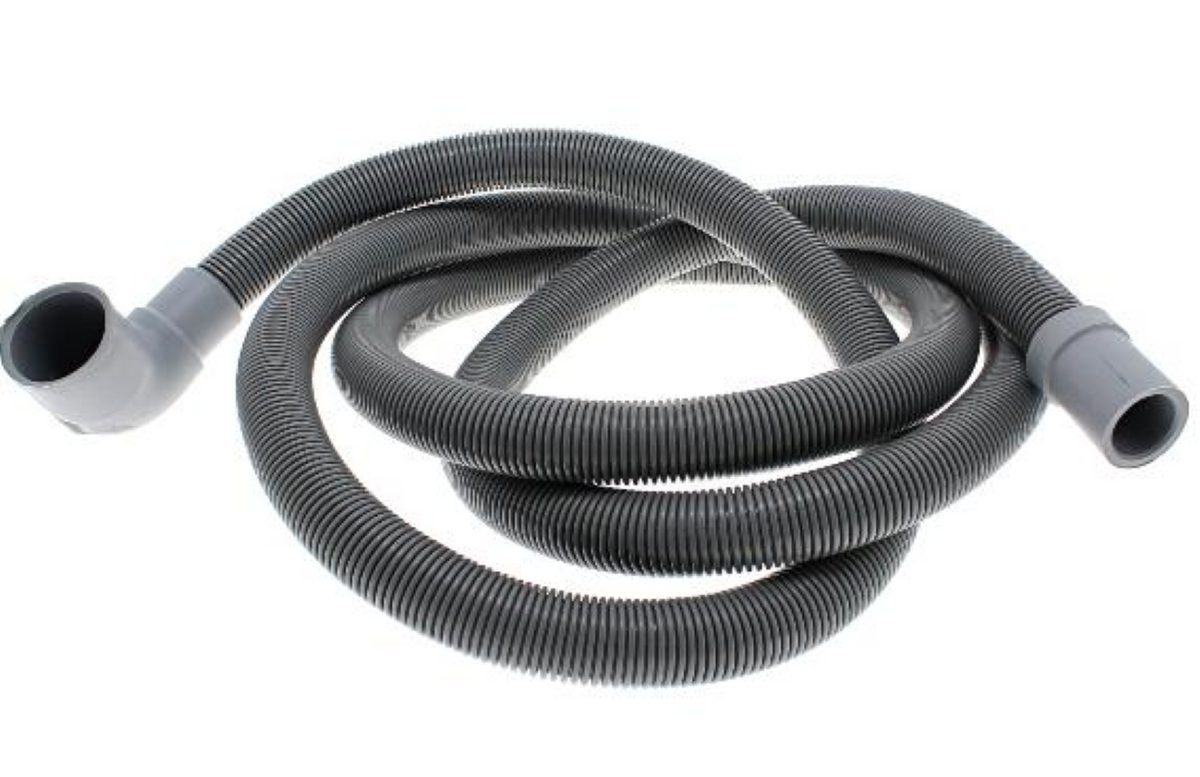 Bauknecht Spiral-Ablaufschlauch, 2050 mm, original, flexible Schlauch für Geschirrspüler oder Waschmaschinen, schwarz
