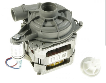 Original Beko IC-26225 Umwälzpumpe 90W für Bauknecht, mit Modellnummer 1740704500, sichtbare Pumpe mit Kabel und Anschlüssen