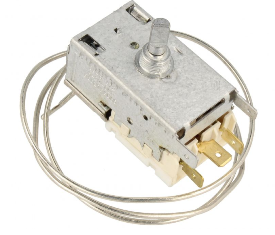 Beko Thermostat KDF26T4, Ersatzteil für Kühlschrank, sichtbarer Thermostatknopf und Anschluss.