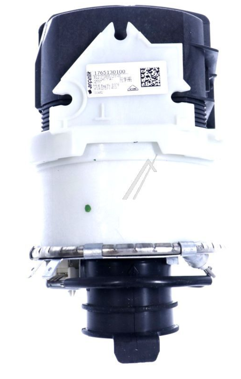 Originaler Beko Umwälzmotor Lava Motor Group 1765130100, Blick auf das robuste Elektromotor-Design für Waschmaschinen.