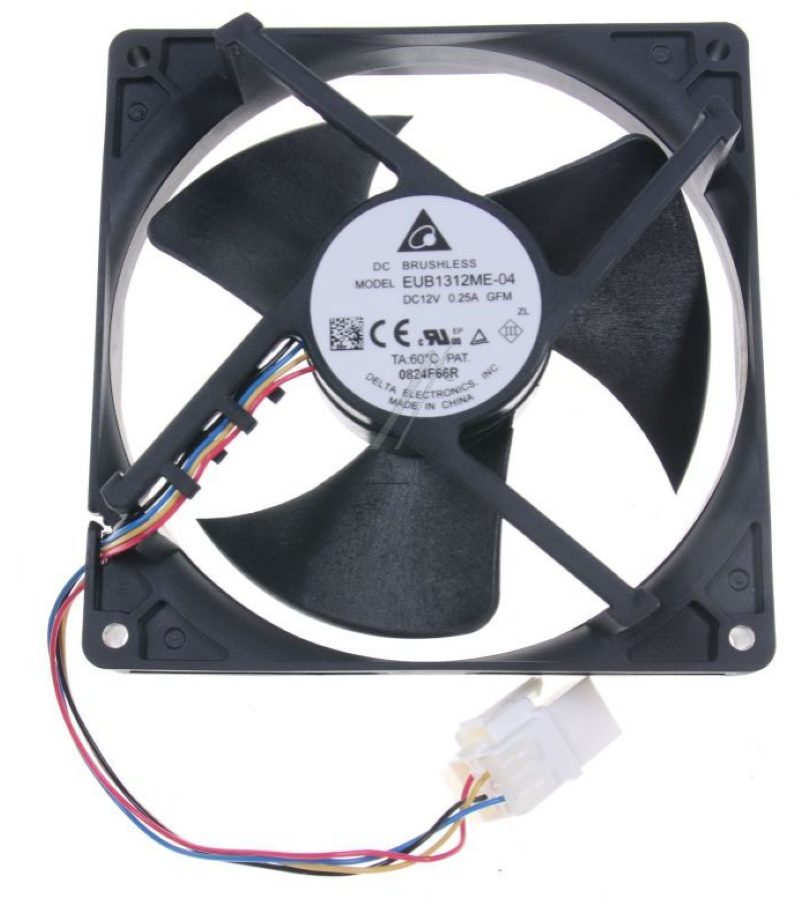 Gorenje FAN DELTA EUB1312ME-04GFM Originallüfter, sichtbarer Ventilator mit Gorenje-Branding in neutralem Einsatz