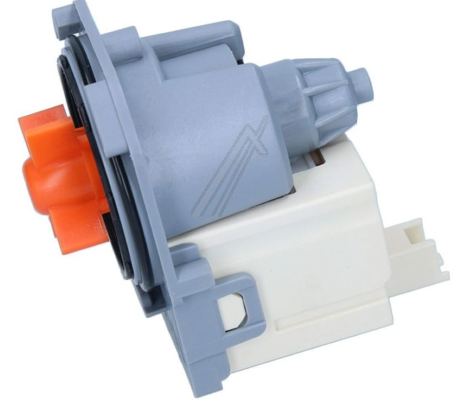 Original Gorenje Motorpumpe ZS T2107 AL Askoll 665323, zeigt die Pumpeneinheit für Haushaltsgeräte, mit Kabelanschluss und robustem Design.