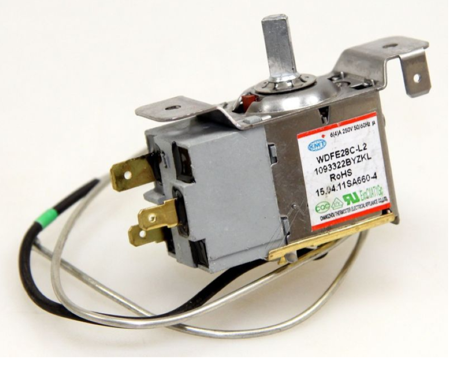 Originaler Gorenje WDFE28C-L2 Thermostat HK1093322, Nahaufnahme des thermostatischen Steuerungsmoduls.