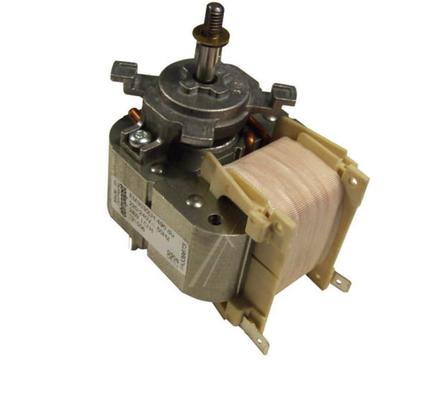 Küppersbusch EM3030LH-607 ARH Umluftmotor, Original, für Küchenlüftungssystem, mit Kabelanschluss und Lüfterrotor sichtbar